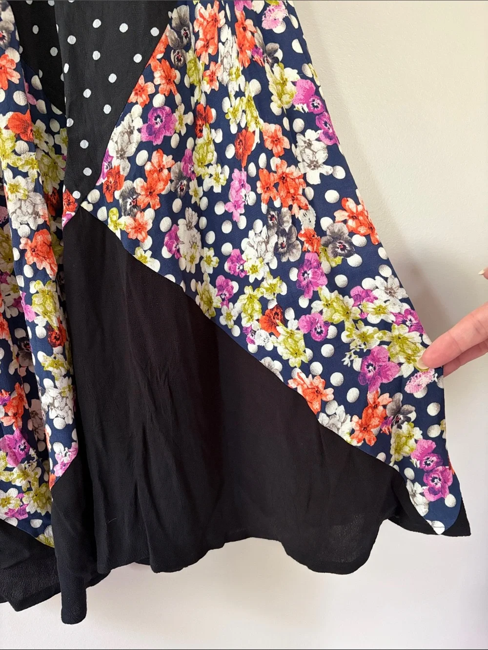 Anthropologie Maeve Midi Skirt Medium Polka Dot Floral‎